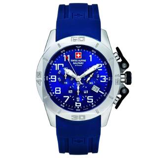 ΡΟΛΟΙ SWISS ALPINE MILITARY SAM7063.9835 SWISS ALPINE MILITARY Tornado Chronograph Blue Rubber Strap