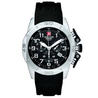 ΡΟΛΟΙ SWISS ALPINE MILITARY SAM7063.9837 SWISS ALPINE MILITARY Tornado Chronograph Black Rubber Strap