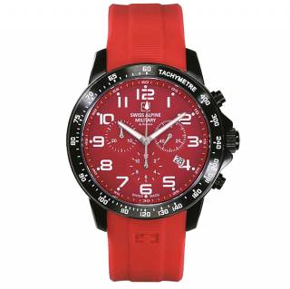 ΡΟΛΟΙ SWISS ALPINE MILITARY SAM7064.9876 SWISS ALPINE MILITARY Ranger Chronograph Red Silicone Strap