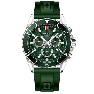 ΡΟΛΟΙ SWISS ALPINE MILITARY SAM7073.9834 SWISS ALPINE MILITARY Sentinel Chronograph Green Silicone Strap