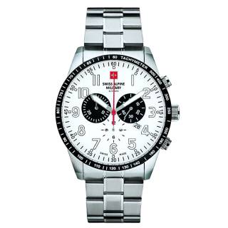 ΡΟΛΟΙ SWISS ALPINE MILITARY SAM7082.9133 SWISS ALPINE MILITARY Hornet Chronograph Silver Stainless Steel Bracelet