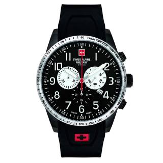 ΡΟΛΟΙ SWISS ALPINE MILITARY SAM7082.9877 SWISS ALPINE MILITARY Hornet Chronograph Black Rubber Strap