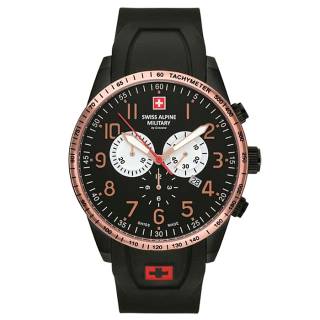 ΡΟΛΟΙ SWISS ALPINE MILITARY SAM7082.9887 SWISS ALPINE MILITARY Hornet Chronograph Black Rubber Strap