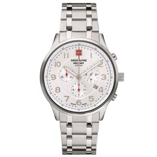 ΡΟΛΟΙ SWISS ALPINE MILITARY SAM7084.9132 SWISS ALPINE MILITARY Skymaster Chronograph Silver Stainless Steel Bracelet