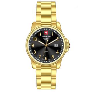 ΡΟΛΟΙ SWISS ALPINE MILITARY  SAM7711.1117 SWISS ALPINE MILITARY Leader Gold Stainless Steel Bracelet