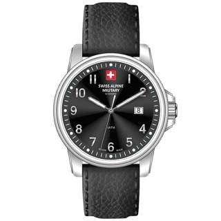 ΡΟΛΟΙ SWISS ALPINE MILITARY  SAM7711.1537 SWISS ALPINE MILITARY Leader Black Leather Strap