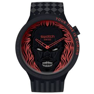 ΡΟΛΟΙ SWATCH SB01B128 SWATCH Halloween Your Time Is Coming Black Silicone Strap