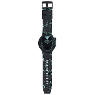 ΡΟΛΟΙ SWATCH SB01B129 SWATCH Halloween Run But You Can't Hide Black Silicone Strap