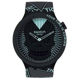 ΡΟΛΟΙ SWATCH SB01B129 SWATCH Halloween Run But You Can't Hide Black Silicone Strap