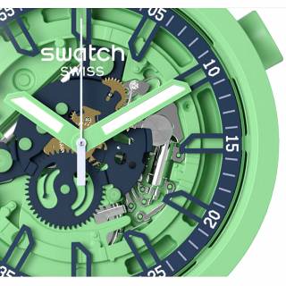 ΡΟΛΟΙ SWATCH  SB01G101 SWATCH Big Bold Fresh Squeezen Green Silicone Strap