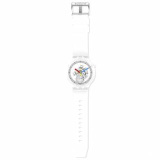 ΡΟΛΟΙ SWATCH  SB01K100 SWATCH Clearly Bold White Silicone Strap