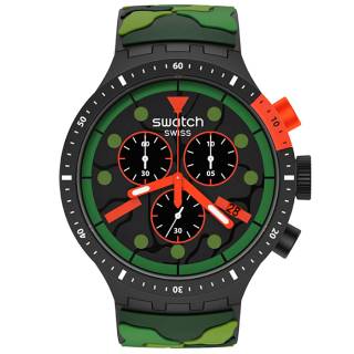 ΡΟΛΟΙ SWATCH SB02B409 SWATCH Big Bold Escapejungle Camo Silicone Strap