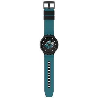 ΡΟΛΟΙ SWATCH  SB03B107 SWATCH Big Bold Next Night Trip Green Silicone Strap