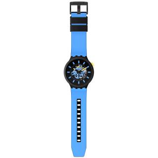 ΡΟΛΟΙ SWATCH  SB03B108 SWATCH Big Bold Next Travel By Dayn Blue Silicone Strap