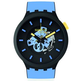 ΡΟΛΟΙ SWATCH  SB03B108 SWATCH Big Bold Next Travel By Dayn Blue Silicone Strap