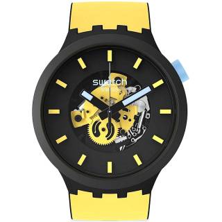 ΡΟΛΟΙ SWATCH SB03B109 SWATCH Big Bold Bioceramic Mustard Skies Yellow Silicone Strap