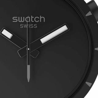 ΡΟΛΟΙ SWATCH  SB03B110 SWATCH Lost In The Cave Black Silicone Strap