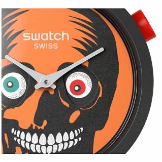 ΡΟΛΟΙ SWATCH SB03B700 SWATCH IT'S Spooky Time Black Silicone Strap