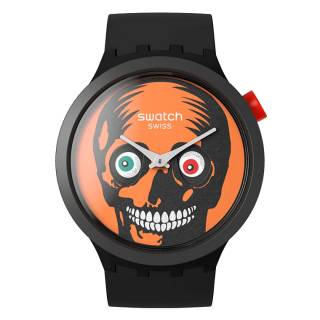 ΡΟΛΟΙ SWATCH SB03B700 SWATCH IT'S Spooky Time Black Silicone Strap