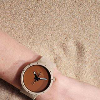 ΡΟΛΟΙ SWATCH  SB03C101 SWATCH Lost In The Desert Brown Silicone Strap