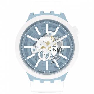 ΡΟΛΟΙ SWATCH  SB03N103 SWATCH Big Bold Bioceramic Whice with White Silicone Strap