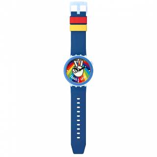 ΡΟΛΟΙ SWATCH SB03N105 SWATCH Pride Peace Hand Love Blue Silicone Strap