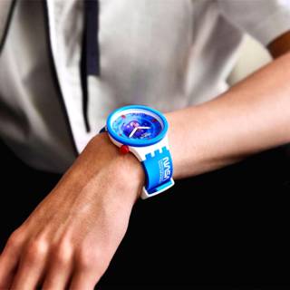 ΡΟΛΟΙ SWATCH SB03Z100 SWATCH Jumpsuit Blue Silicone Strap