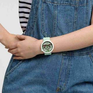 ΡΟΛΟΙ SWATCH  SB03Z103 SWATCH Pufffframic Up In Smoke Light Green Silicone Strap