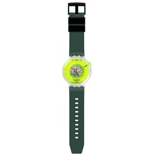 ΡΟΛΟΙ SWATCH SB05K400 SWATCH Big Bold Biosourced Blinded  By Neon Green Silicone Strap