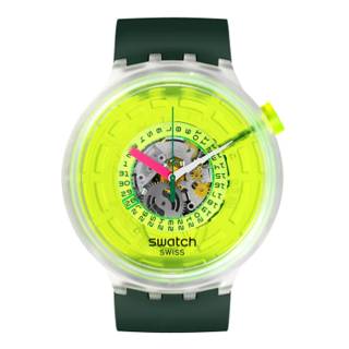 ΡΟΛΟΙ SWATCH SB05K400 SWATCH Big Bold Biosourced Blinded  By Neon Green Silicone Strap