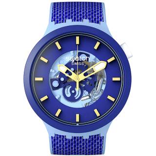 ΡΟΛΟΙ SWATCH SB05N105 SWATCH Big Bold Bioceramic Bouncing Blue Silicone Strap