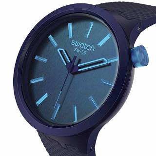 ΡΟΛΟΙ SWATCH SB05N113 SWATCH Essentials Big Bold Indigo Glow Blue Biosourced Strap