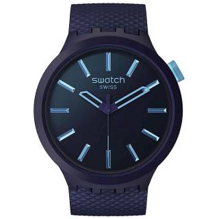 ΡΟΛΟΙ SWATCH SB05N113 SWATCH Essentials Big Bold Indigo Glow Blue Biosourced Strap