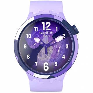 ΡΟΛΟΙ SWATCH  SB05V101 SWATCH Look Right Thru Violet Purple Silicone Strap