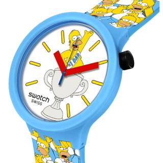 ΡΟΛΟΙ SWATCH  SB05Z100 SWATCH Simpsons Best.Dad.Ever. Multicolor Silicone Strap