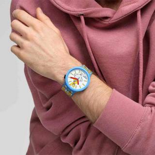 ΡΟΛΟΙ SWATCH  SB05Z100 SWATCH Simpsons Best.Dad.Ever. Multicolor Silicone Strap