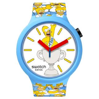 ΡΟΛΟΙ SWATCH  SB05Z100 SWATCH Simpsons Best.Dad.Ever. Multicolor Silicone Strap