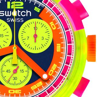 ΡΟΛΟΙ SWATCH SB06J100 SWATCH Big Bold Chrono Biosourced Neon  To The  Max Blue Silicone Strap