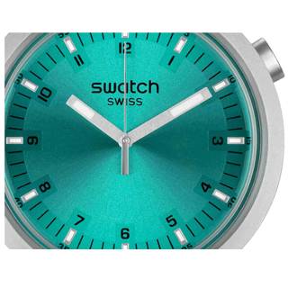 ΡΟΛΟΙ SWATCH  SB07S100G SWATCH Big Bold Irony Aqua Shimmer Silver Stainless Steel Bracelet