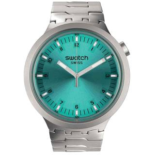 ΡΟΛΟΙ SWATCH  SB07S100G SWATCH Big Bold Irony Aqua Shimmer Silver Stainless Steel Bracelet