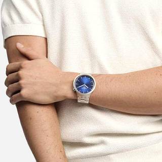 ΡΟΛΟΙ SWATCH  SB07S102G SWATCH Big Bold Irony Indigo Hour Silver Stainless Steel Bracelet