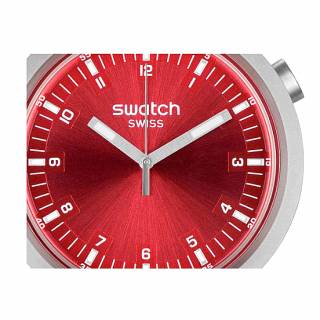 ΡΟΛΟΙ SWATCH  SB07S104G SWATCH Big Bold Irony Scarlet Shimmer Silver Stainless Steel Bracelet