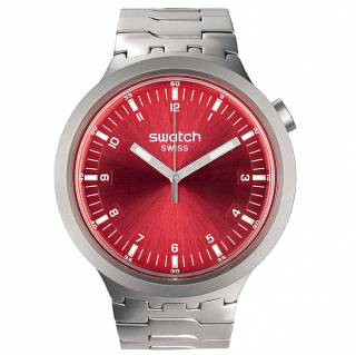 ΡΟΛΟΙ SWATCH  SB07S104G SWATCH Big Bold Irony Scarlet Shimmer Silver Stainless Steel Bracelet