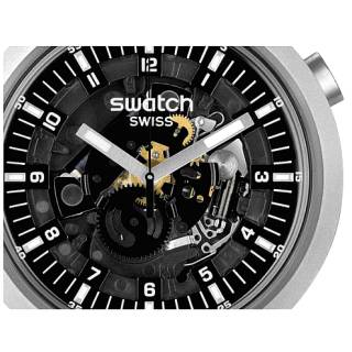 ΡΟΛΟΙ SWATCH  SB07S105 SWATCH Dark Irony Black Silicone Strap