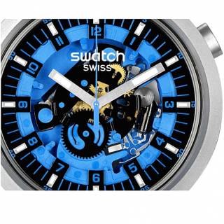 ΡΟΛΟΙ SWATCH  SB07S106 SWATCH Azure Blue Daze Two Tone Silicone Strap