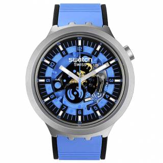 ΡΟΛΟΙ SWATCH  SB07S106 SWATCH Azure Blue Daze Two Tone Silicone Strap