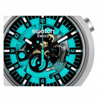 ΡΟΛΟΙ SWATCH  SB07S111 SWATCH Mint Trim Two Tone Silicone Strap