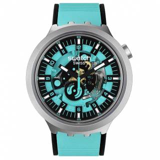 ΡΟΛΟΙ SWATCH  SB07S111 SWATCH Mint Trim Two Tone Silicone Strap