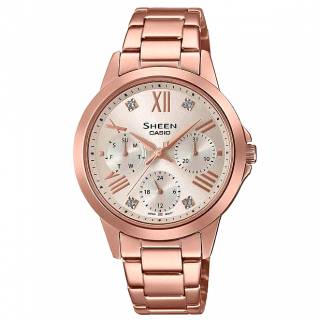 ΡΟΛΟΙ CASIO  SHE-3516PG-9AUEF CASIO Sheen Crystals Rose Gold Stainless Steel Bracelet