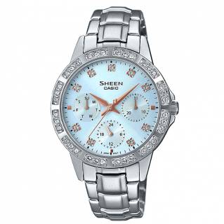 ΡΟΛΟΙ CASIO  SHE-3517D-2AUEF CASIO Sheen Crystals Silver Stainless Steel Bracelet